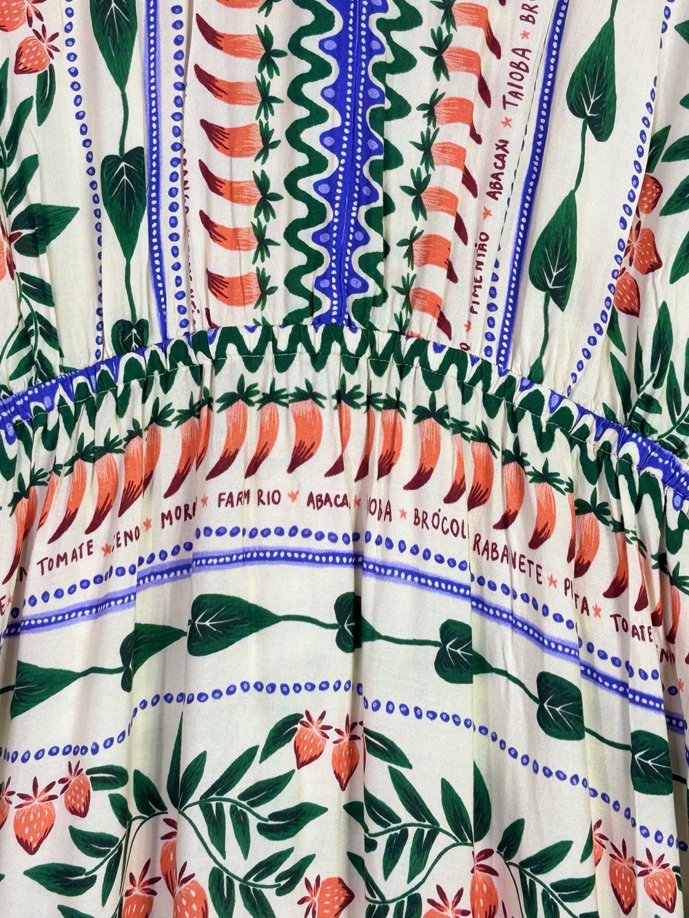 FARM Rio Anthropologie Tropical Botanical Tiered Maxi Dress Medium Boho - Picture 5 of 5